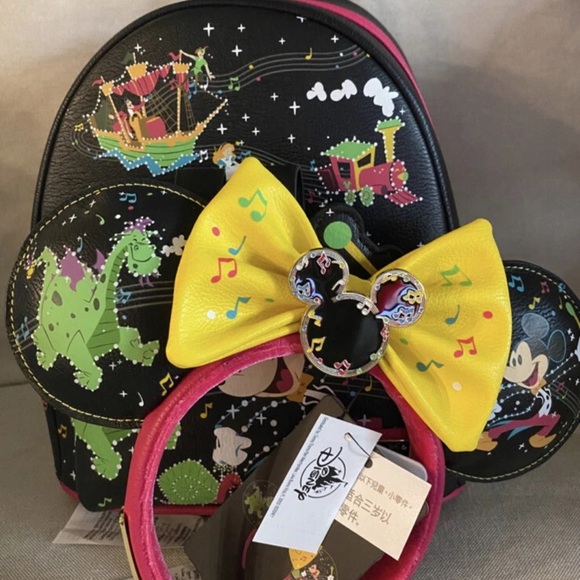 Loungefly Handbags - Loungefly Disney Parks GLOW Main Street Electrical Parade Mini Backpack & Ears